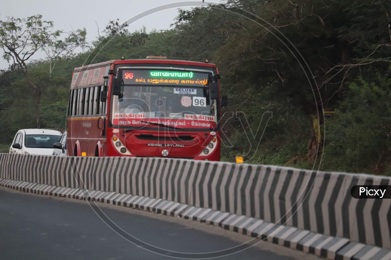 New Red Tamil Nadu Governments Bus in Coimbatore