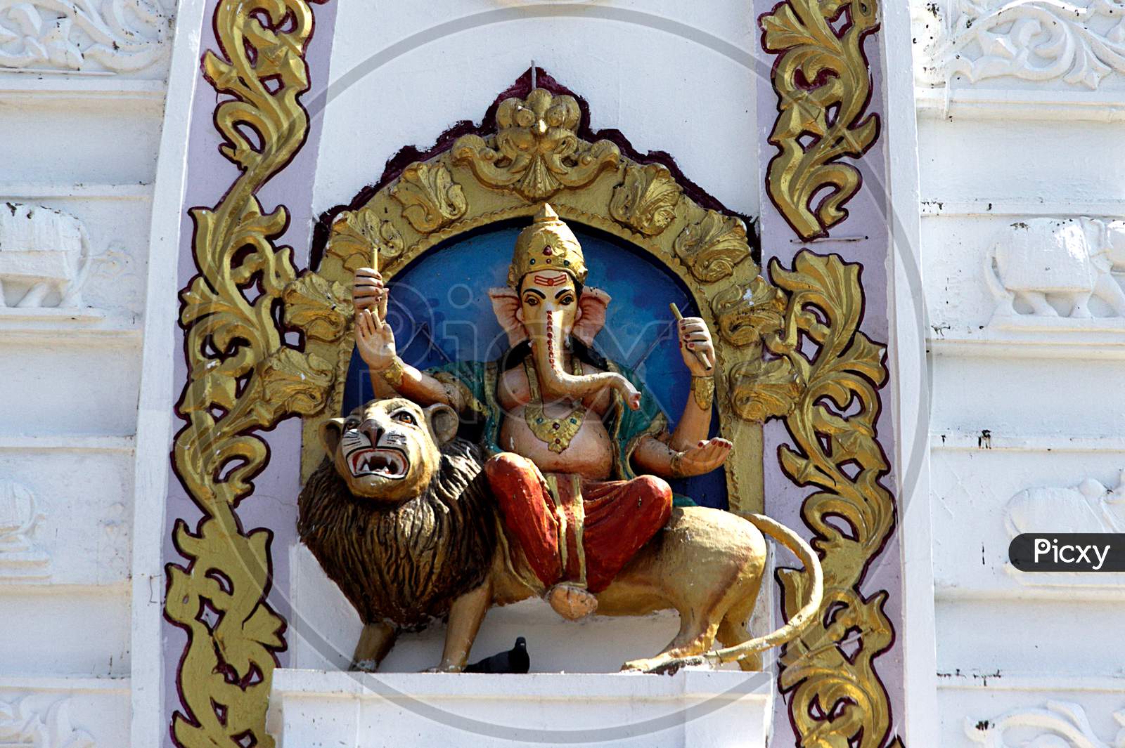 Ganesha Mounted On Lion