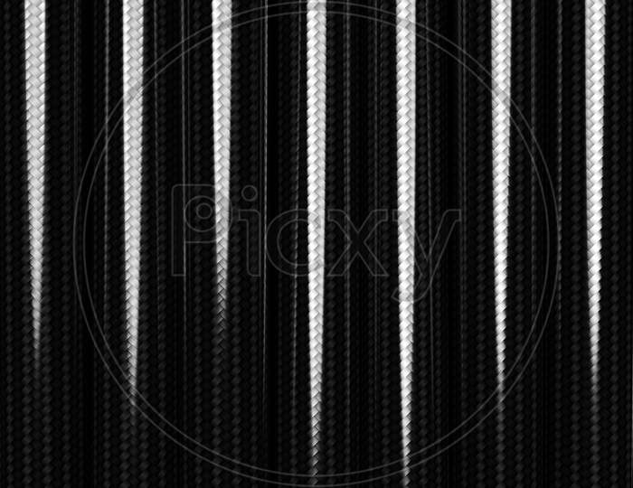 3D Black Carbon Mesh Illustration. Grunge Texture. Abstract Geometric Chaotic Grunge Pattern. Bright Contrast Color Hand Drawn Ornament Textured Background.