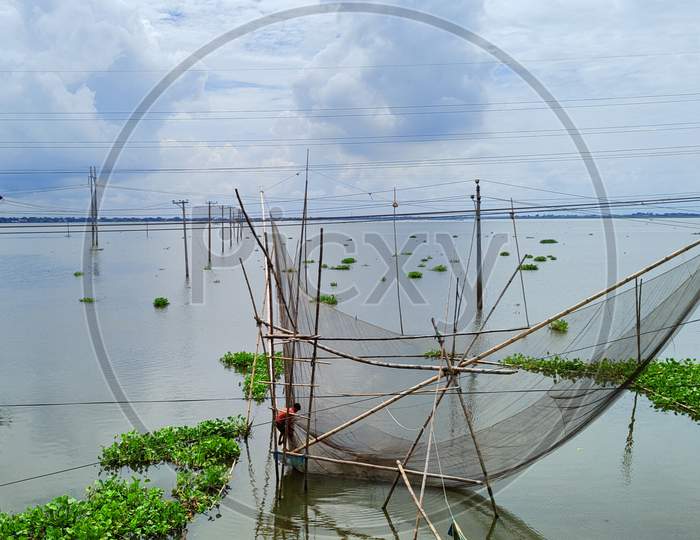 Traditional Fishing net in Bangladesh