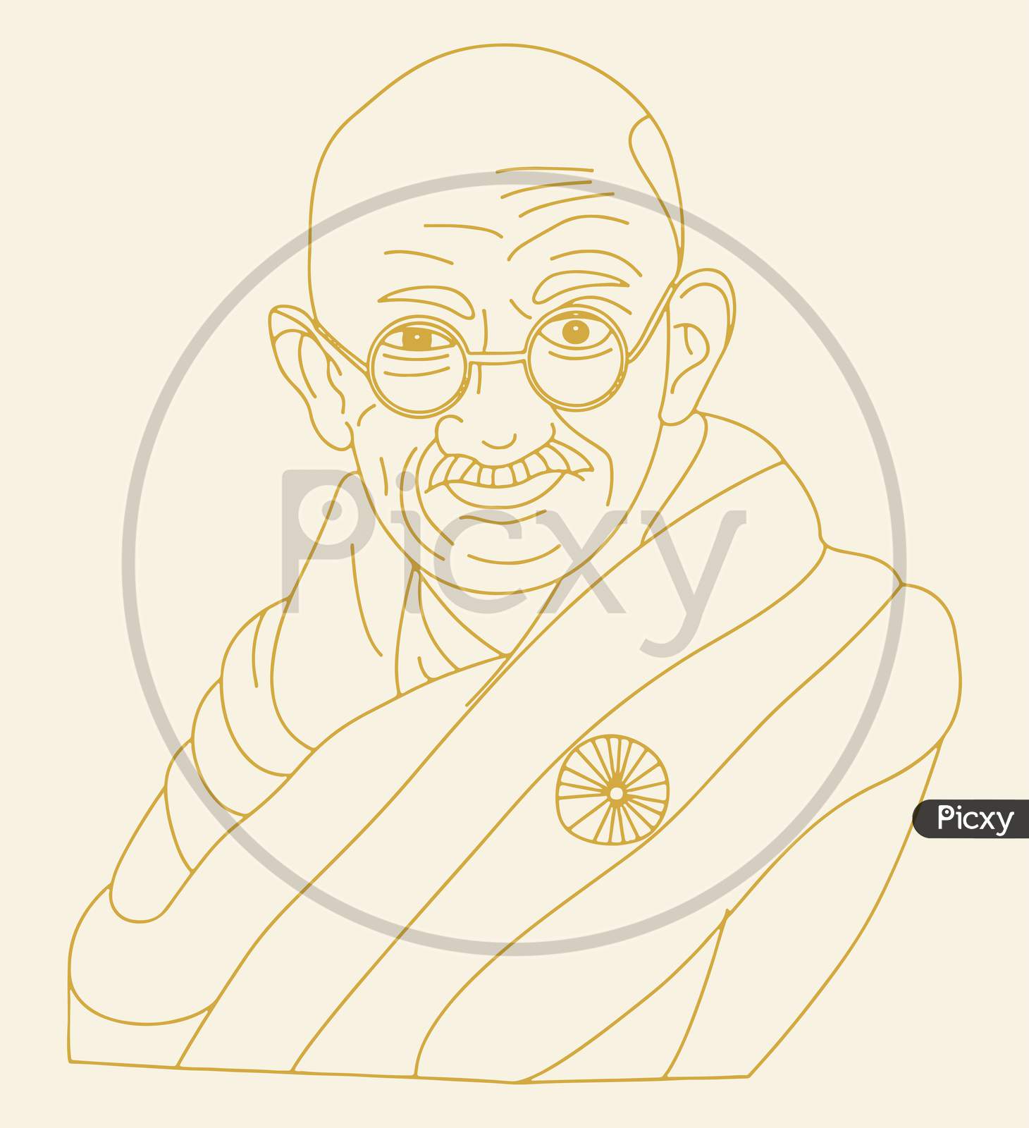 Generic Pencil Portrait Drawing of Mahatma Gandhi  Amazonin Home   Kitchen