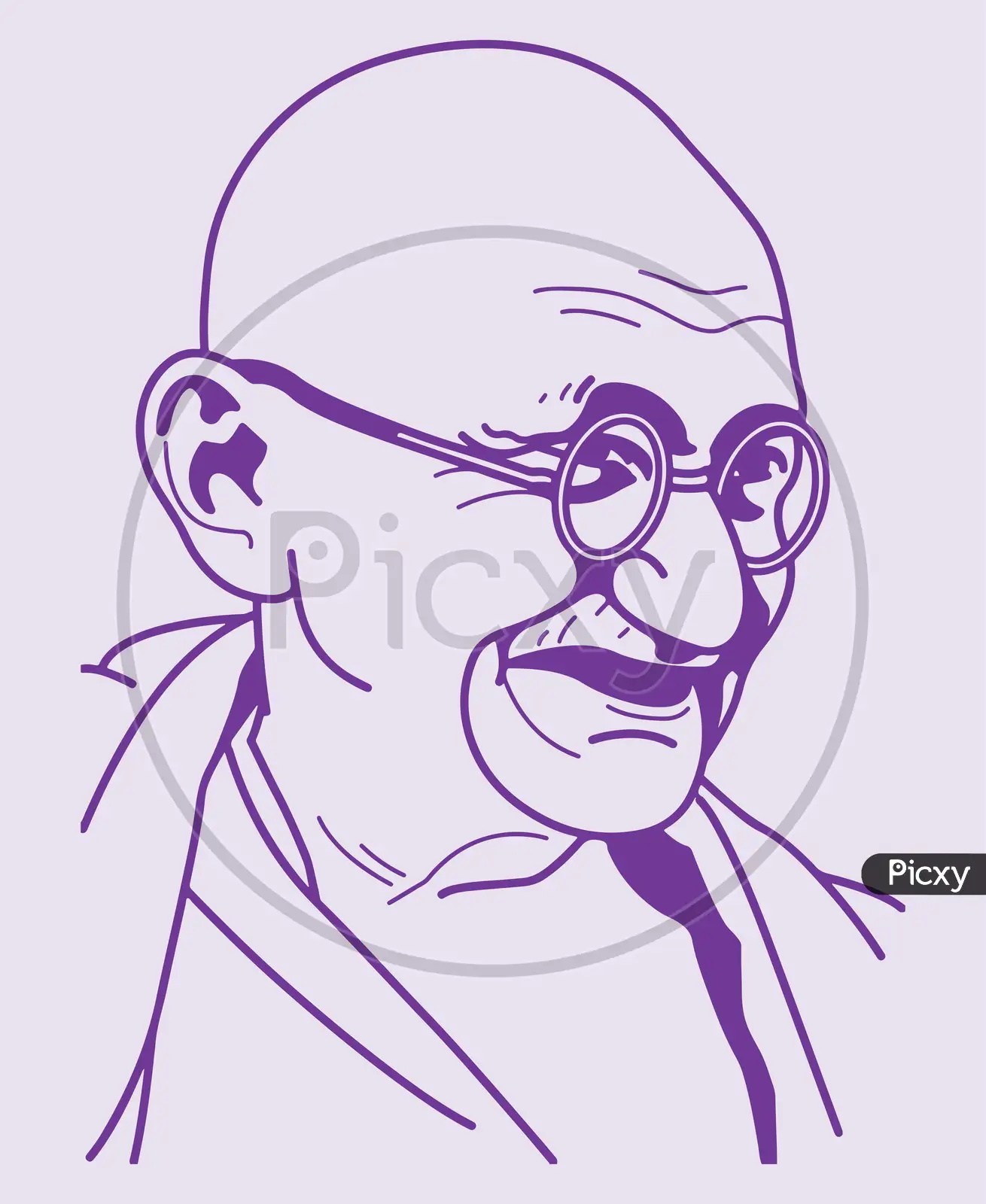 Image of Sketch Of Father Of Indian Nation And Freedom Fighter Mahatma  Gandhi Outline Editable Illustration-EP758207-Picxy