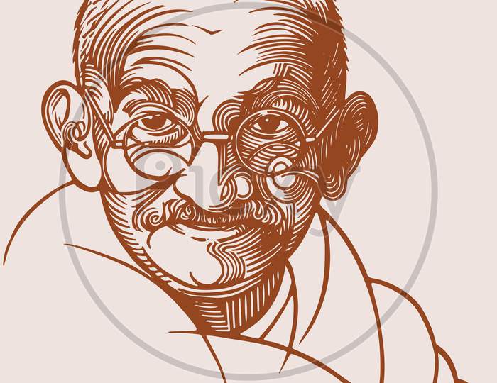 How to draw Mahatma Gandhi easy - YouTube