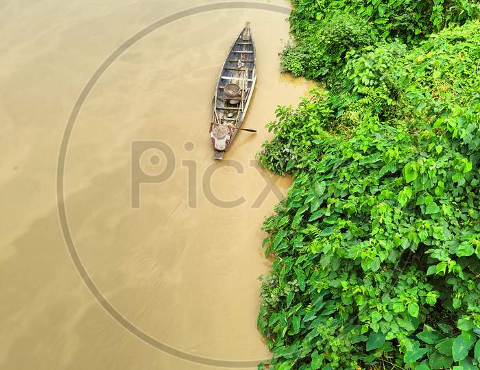 A boat in the river