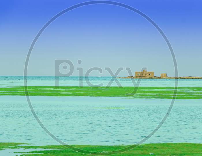 Beautiful View Of Bahrain Asker Beach Shaikh Ibrahim Shrine Island