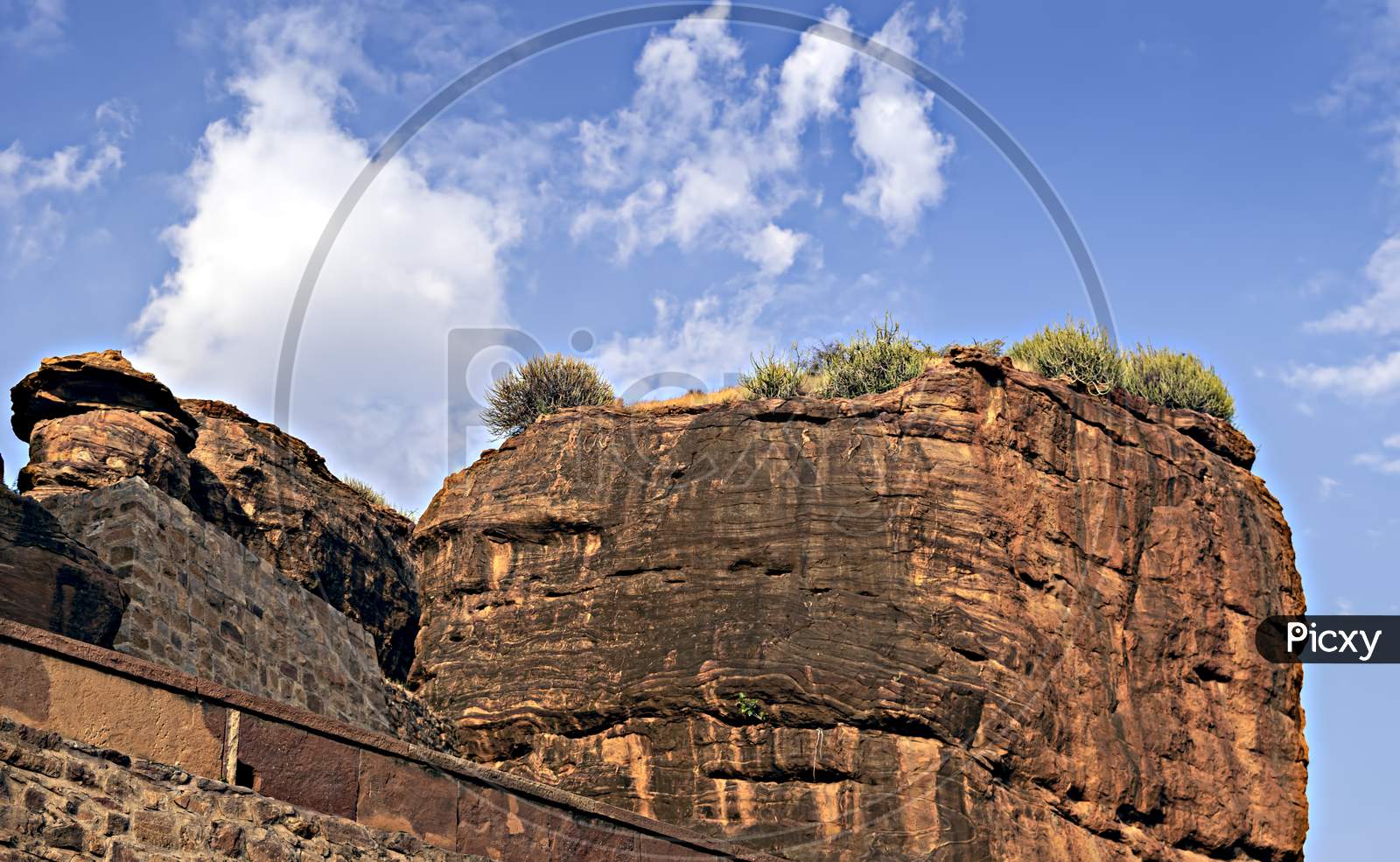 View of the Badami Cave Temples in Badami in Karnataka, India Stock Photo -  Alamy