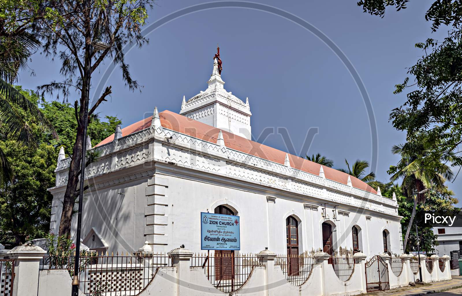 Zion Church Near Danish Fort In Tranquebar, Tamil Nadu, India.