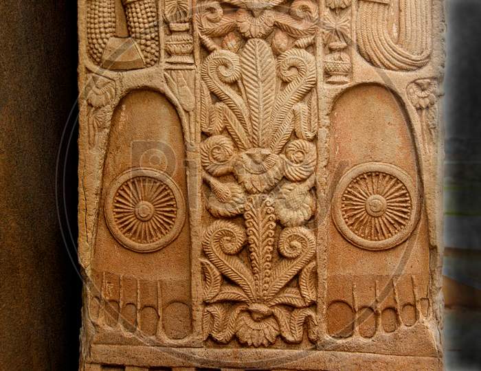 Pillar Carving At Sanchi