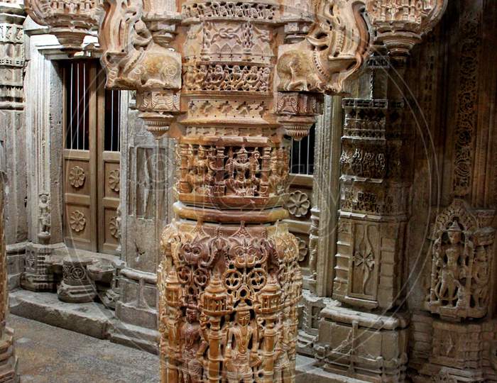 Pillar Carving At Jain Temple