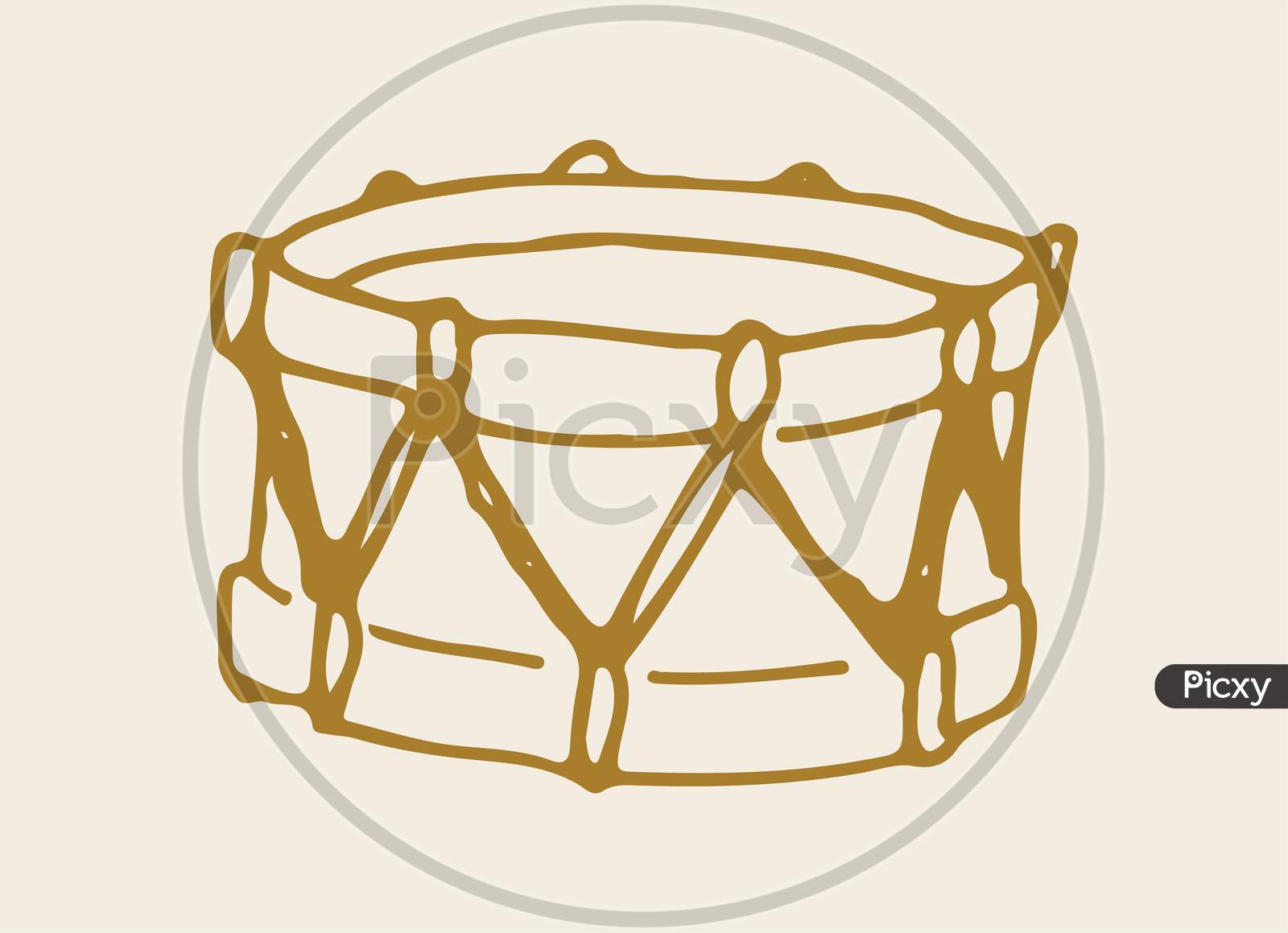 Sketch of Indian Traditional Music Instruments Shehnai, Dol, Tabla editable outline illustration