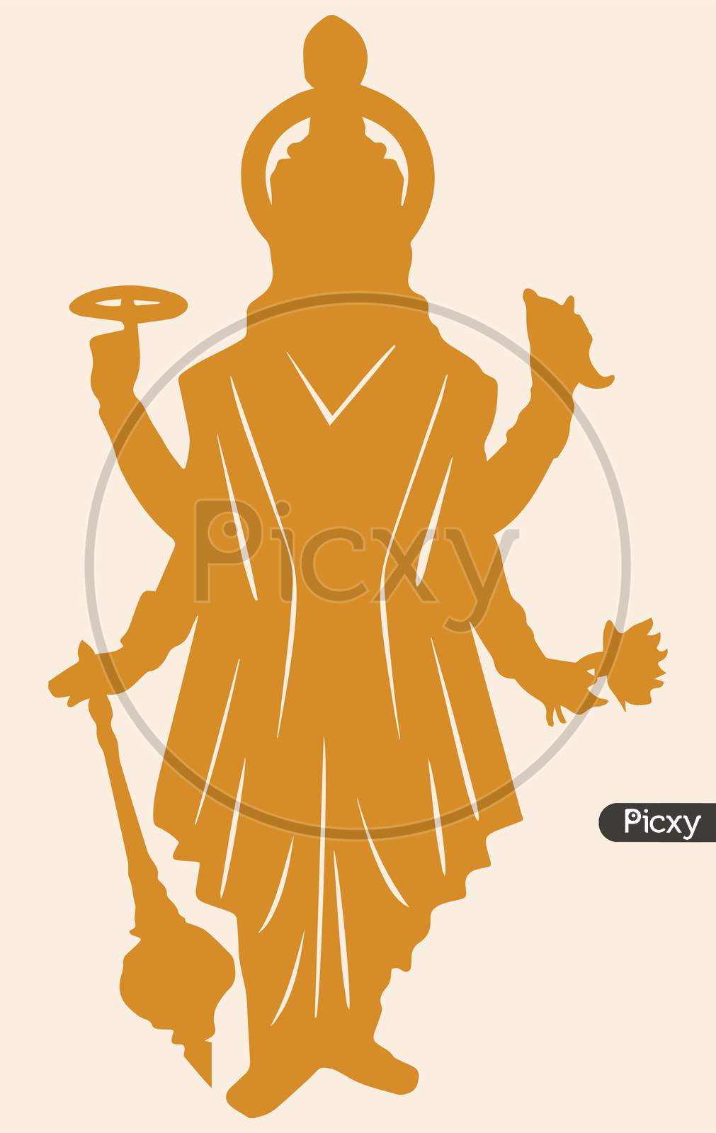 Lord vishnu tilak with white and orange color icon