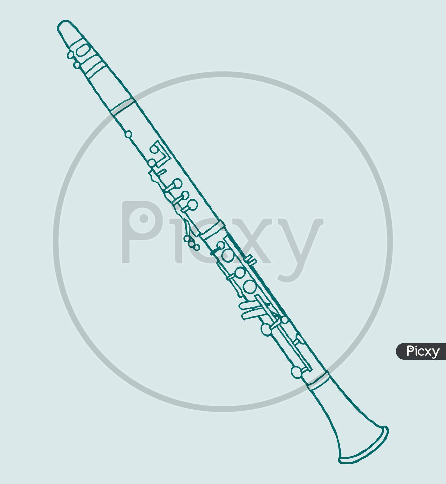 Clarinet drawing, illustration, vector on white background. 13672971 Vector  Art at Vecteezy