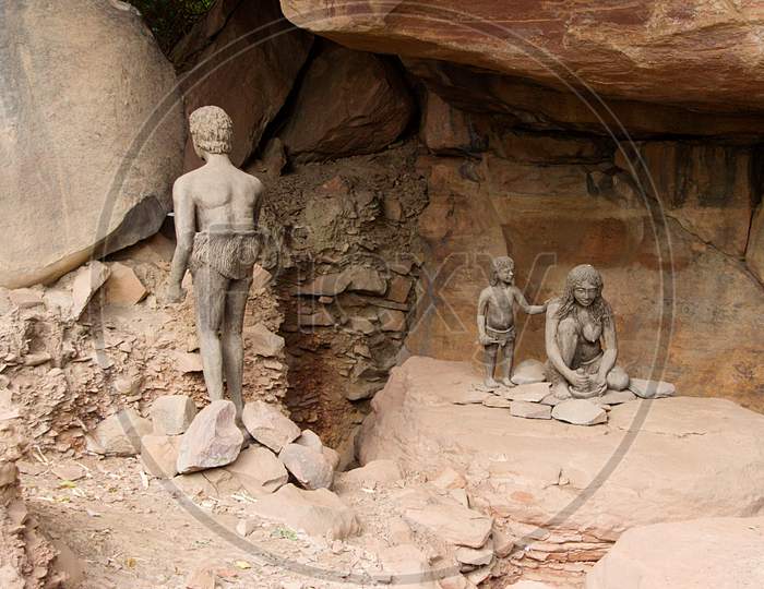 Cave Dwelling Of Prehistoric Family