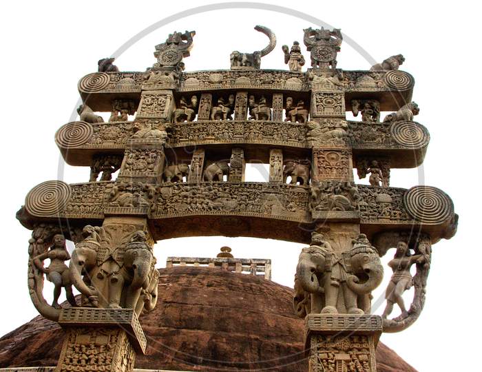 North Gateway Of Stupa At Sanchi