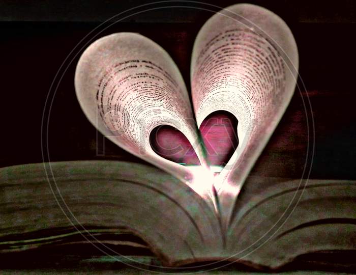 Heart shape with book pages