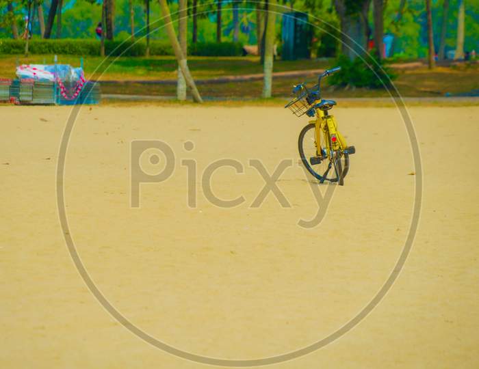 Singapore Sentosa Island Beach And Bicycle