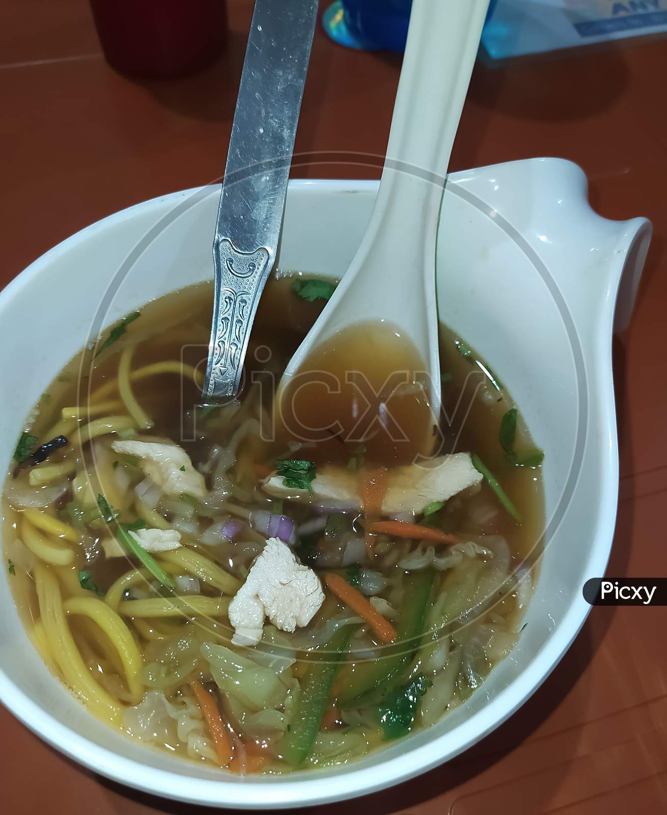Chicken thukpa noodles soup