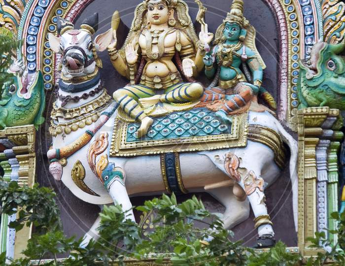 Shiva, Parvathi On Nandi