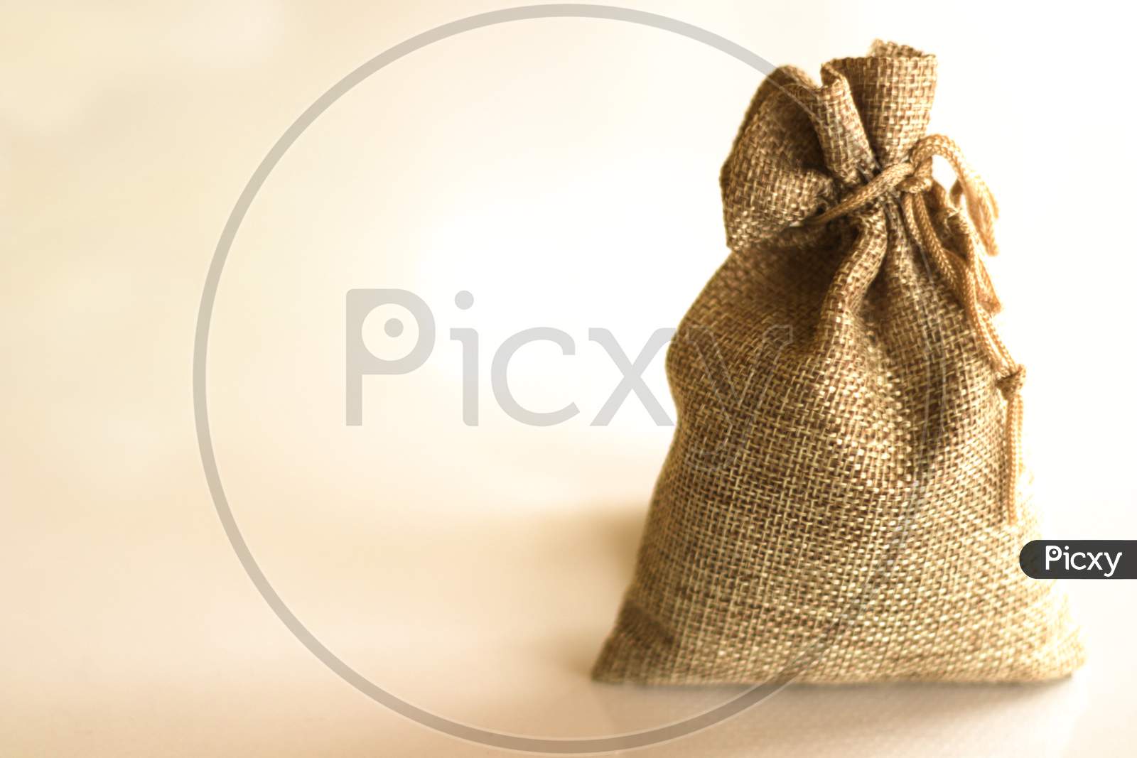 A View Of A Money Bag With Dollar Sign Stock Photo