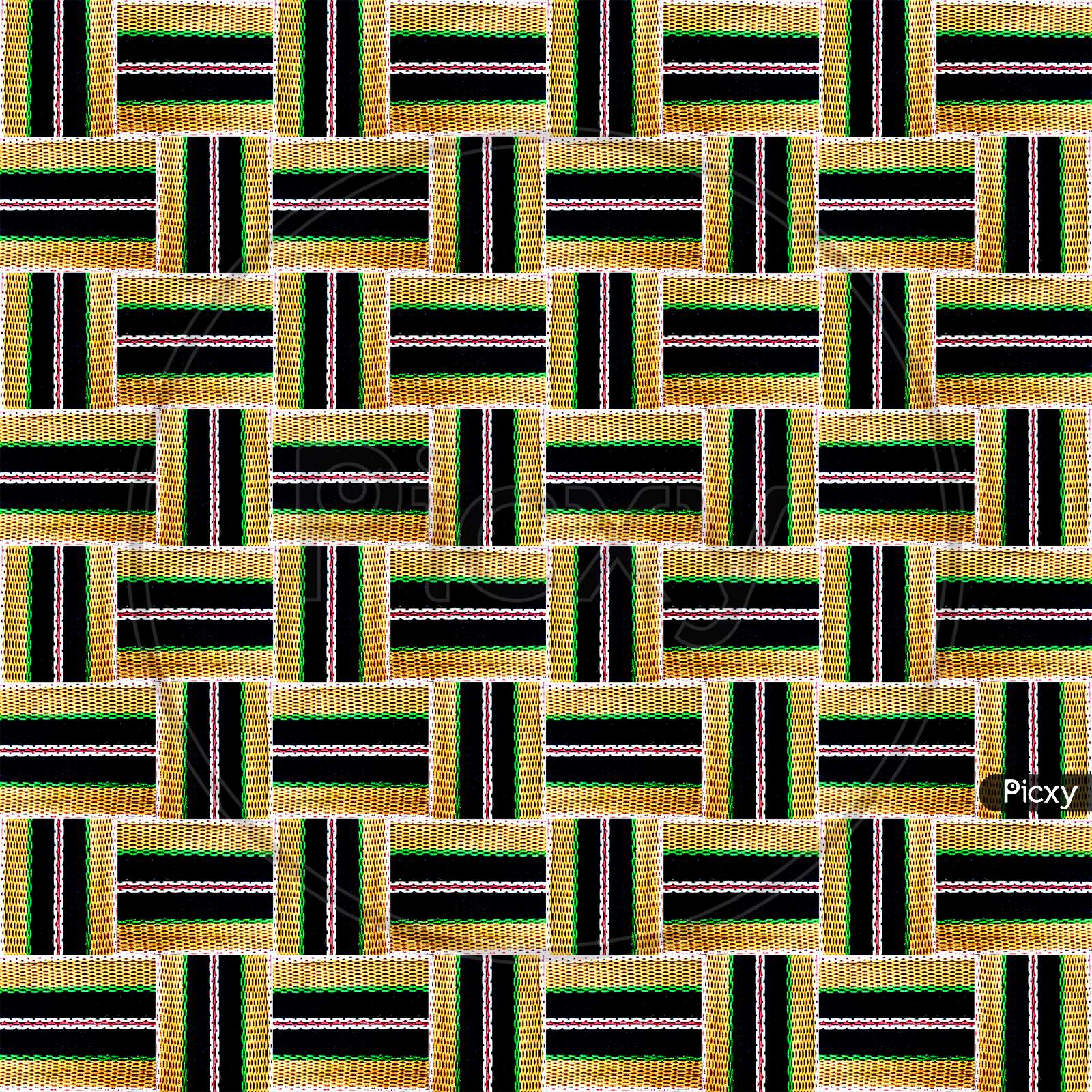 Seamless Pattern With Horizontal And Vertical Colored Segments