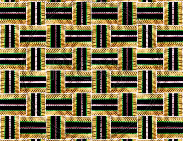 Seamless Pattern With Horizontal And Vertical Colored Segments