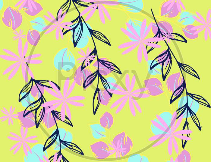Vintage floral seamless pattern illustration