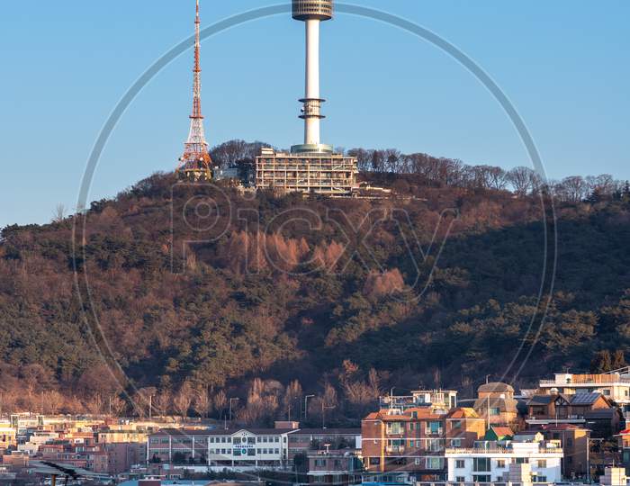 Itaewon District And Namsan Tower In Seoul, South Korea