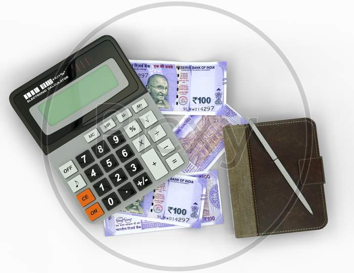 Image of 3D rendering of an isolated composition of 2000 Indian rupee ...