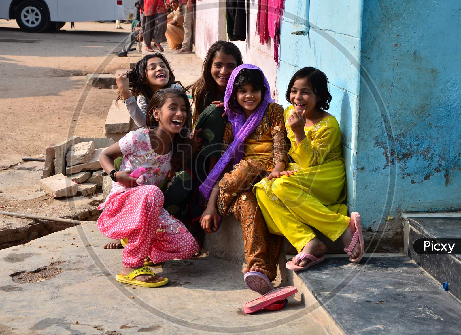 Jodhpur, India - January 2, 2015: Portrait Of Indian Child In A Village In Jodhpur