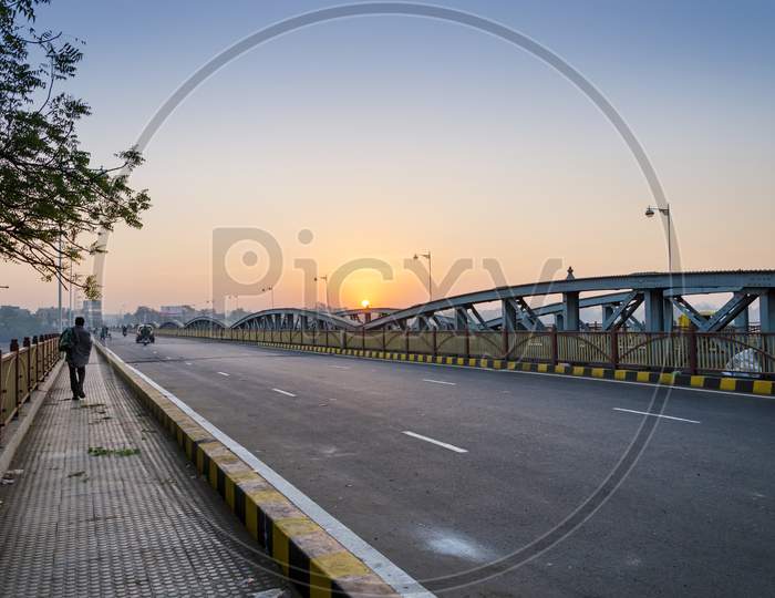 Sunrise At Ellis Bridge In Ahmedabad