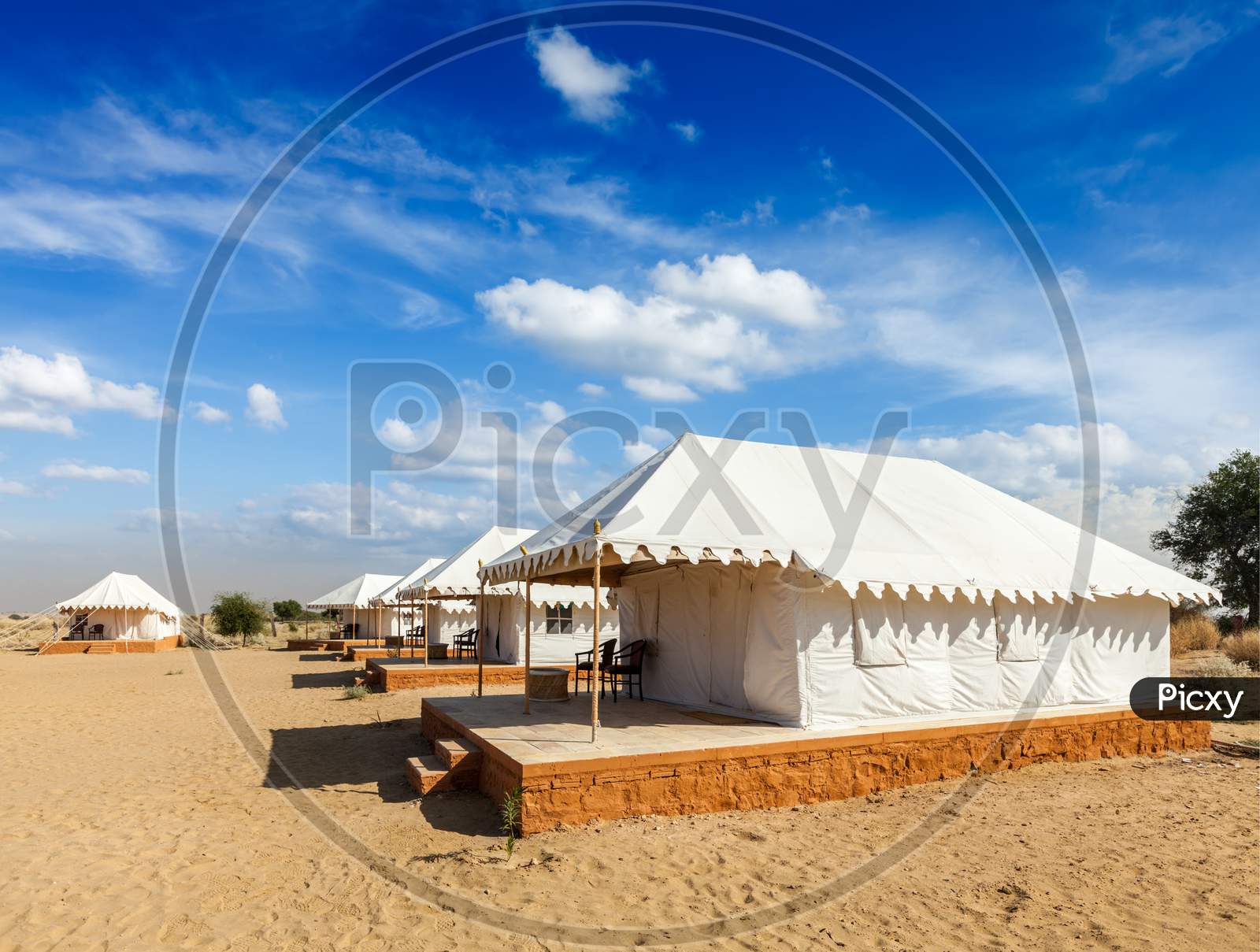 Luxury Tents In Desert. Jaisalmer, Rajasthan, India
