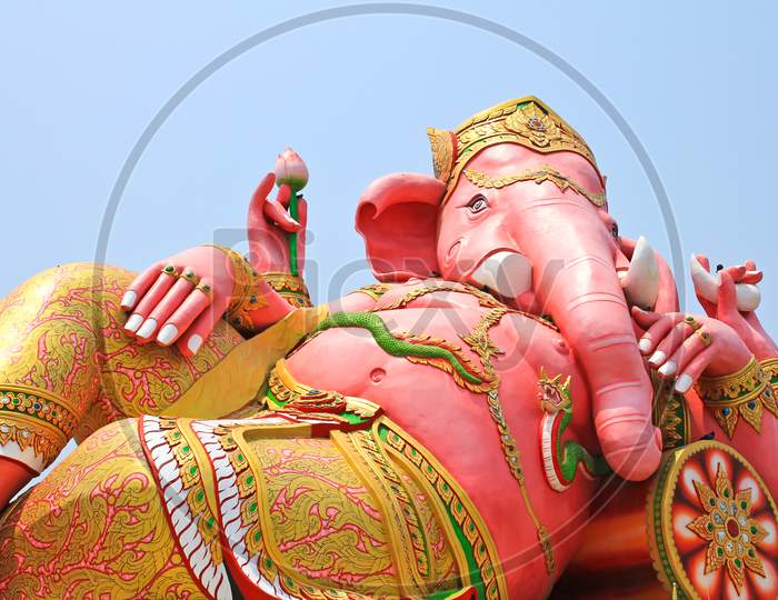 The Biggest Ganesha Statue In Temple,Thailand.