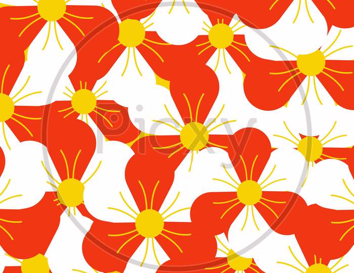 Red and white bloom floral pattern design background