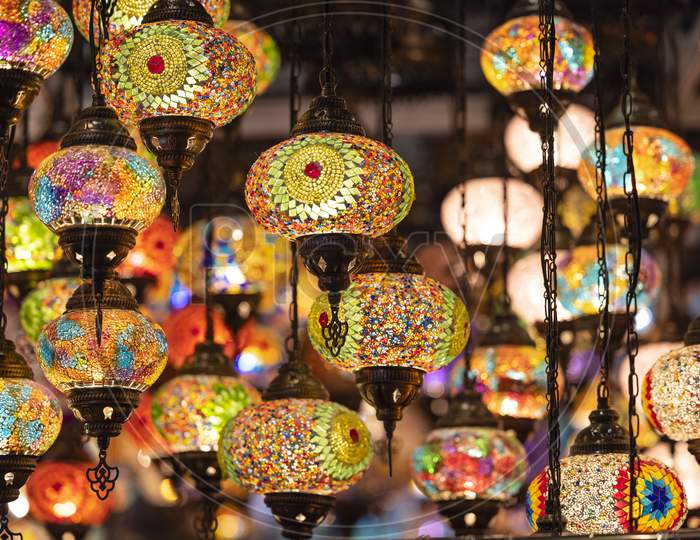 Colorful hanging turkish light