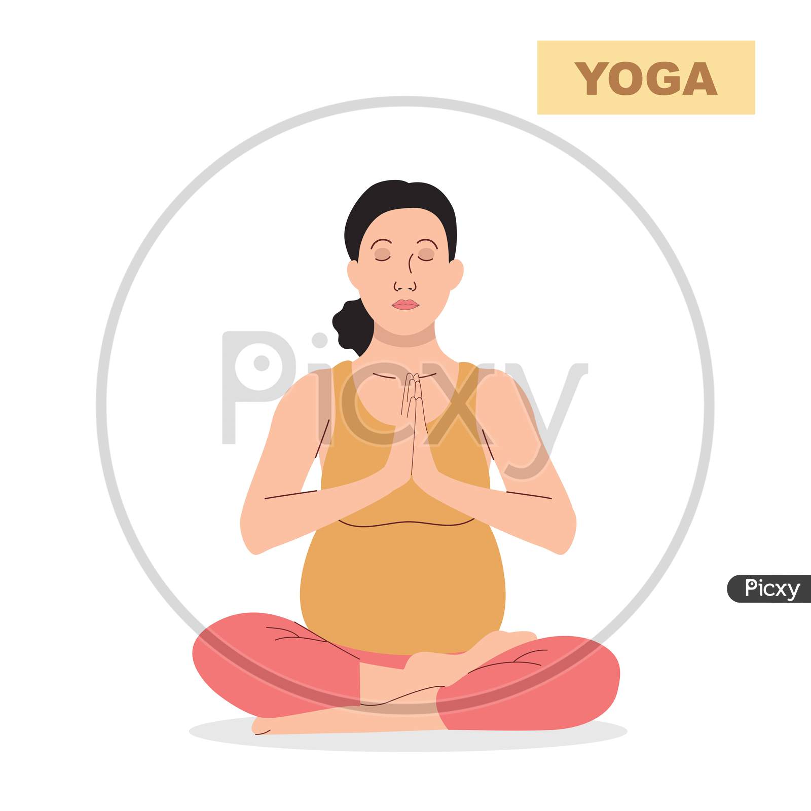 Pregnant woman doing yoga | A Pregnant Woman Doing Yoga
