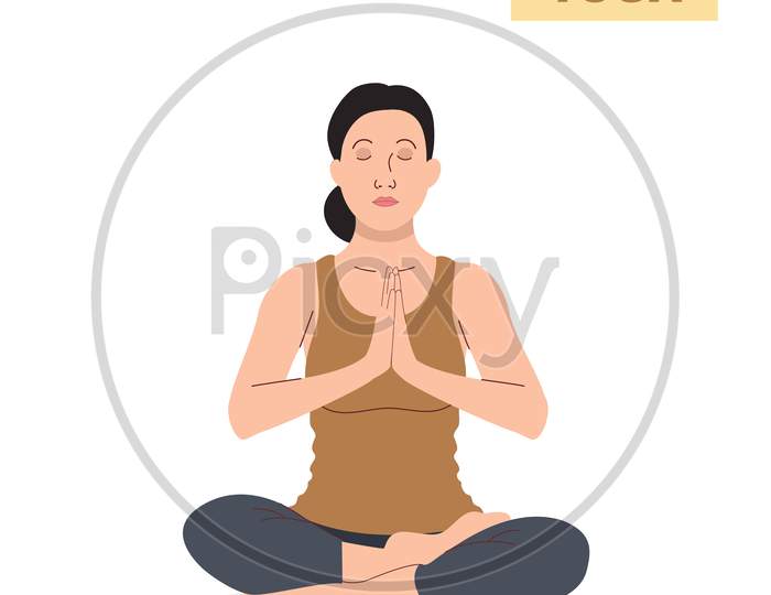 Young woman doing yoga | Young woman doing meditation