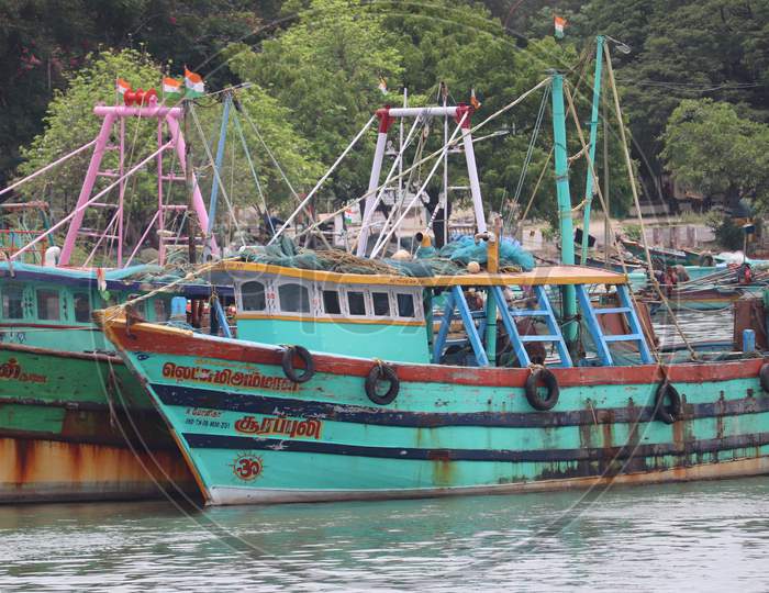 "Tamil Nadu/India-15.03.2021:Star Diesel  Fishing Boats  Seats Capacity "
