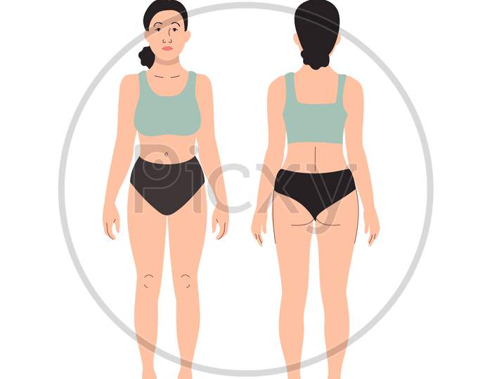 Female body template front and back | Female body front and back