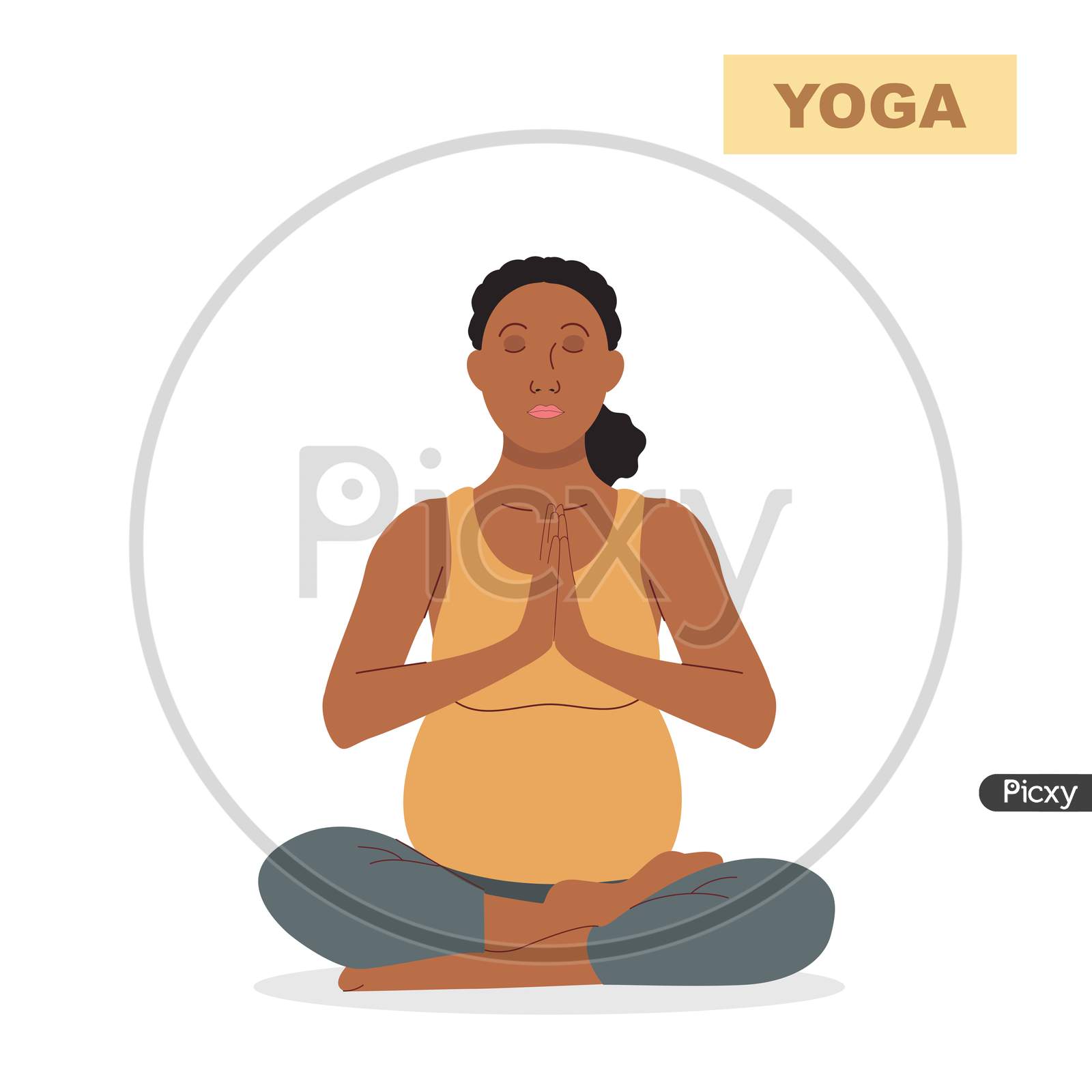 Pregnant Black Woman Doing Yoga | A Pregnant Woman Doing Yoga