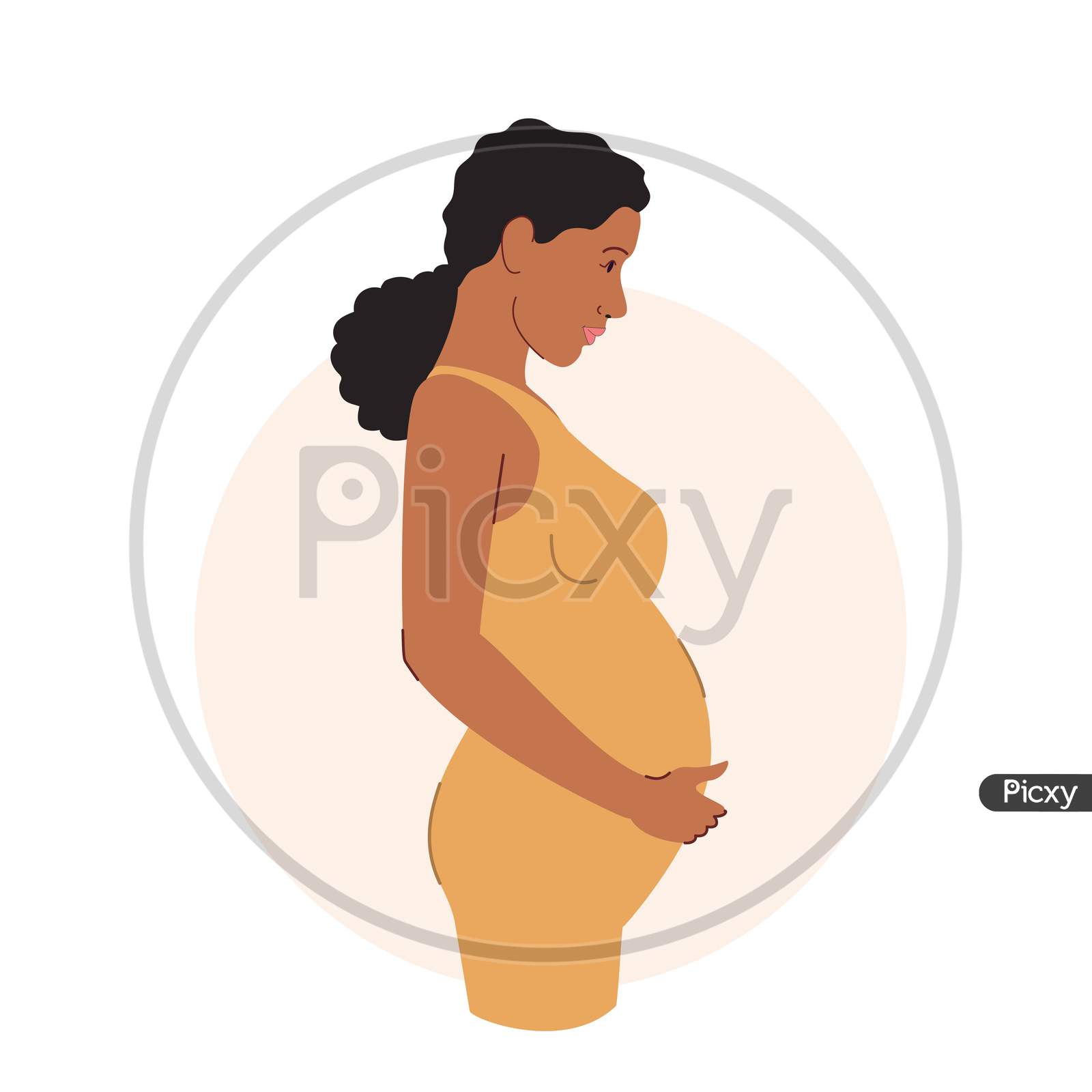 Young beautiful pregnant black woman | A pregnant black woman | A pregnant woman