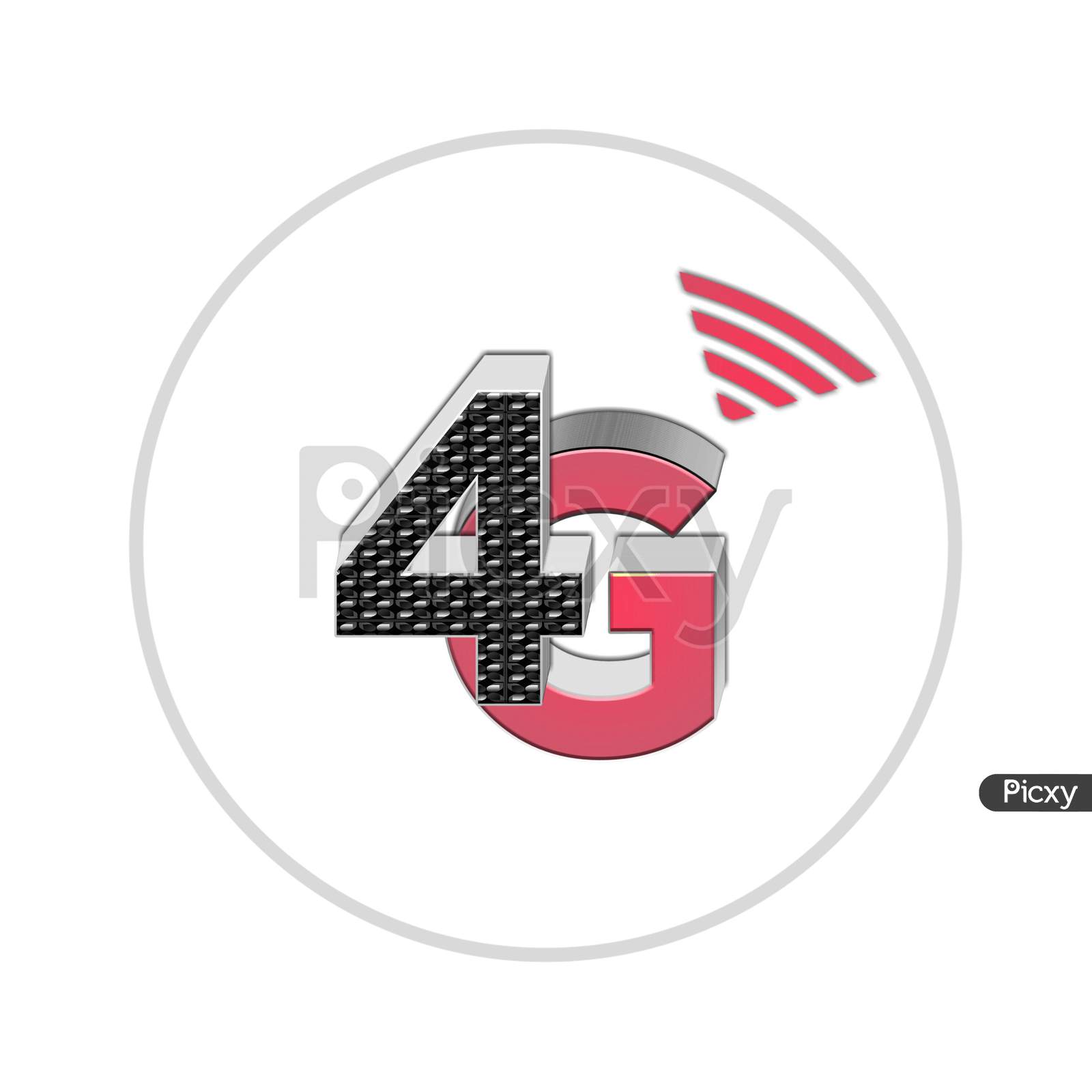 Illustration Of A 3D 4G Icon, Isolated On A White Background
