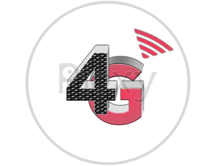 Illustration Of A 3D 4G Icon, Isolated On A White Background