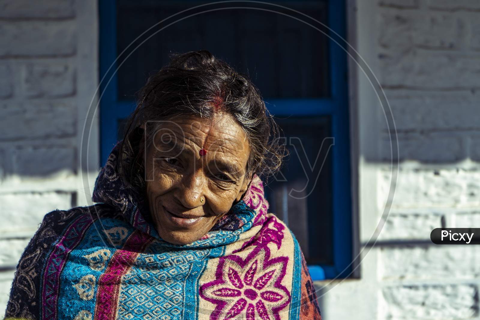 Almora, Uttarakhand - Jaunary 2 2022- Portrait Of An India Old Aged Woman From The Villages Of Uttarakhand.