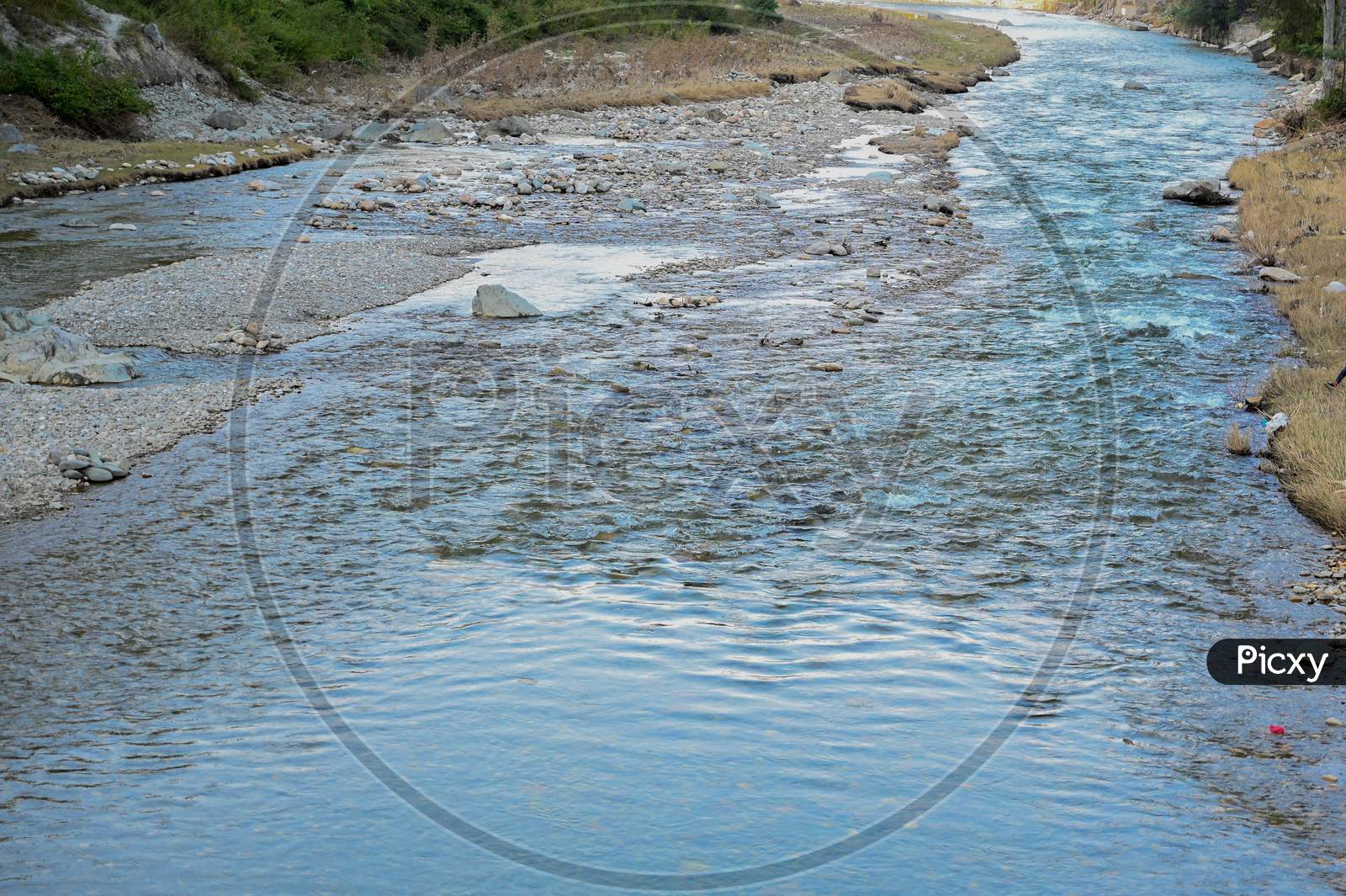 Image of view of the destruction caused by the river after one mount