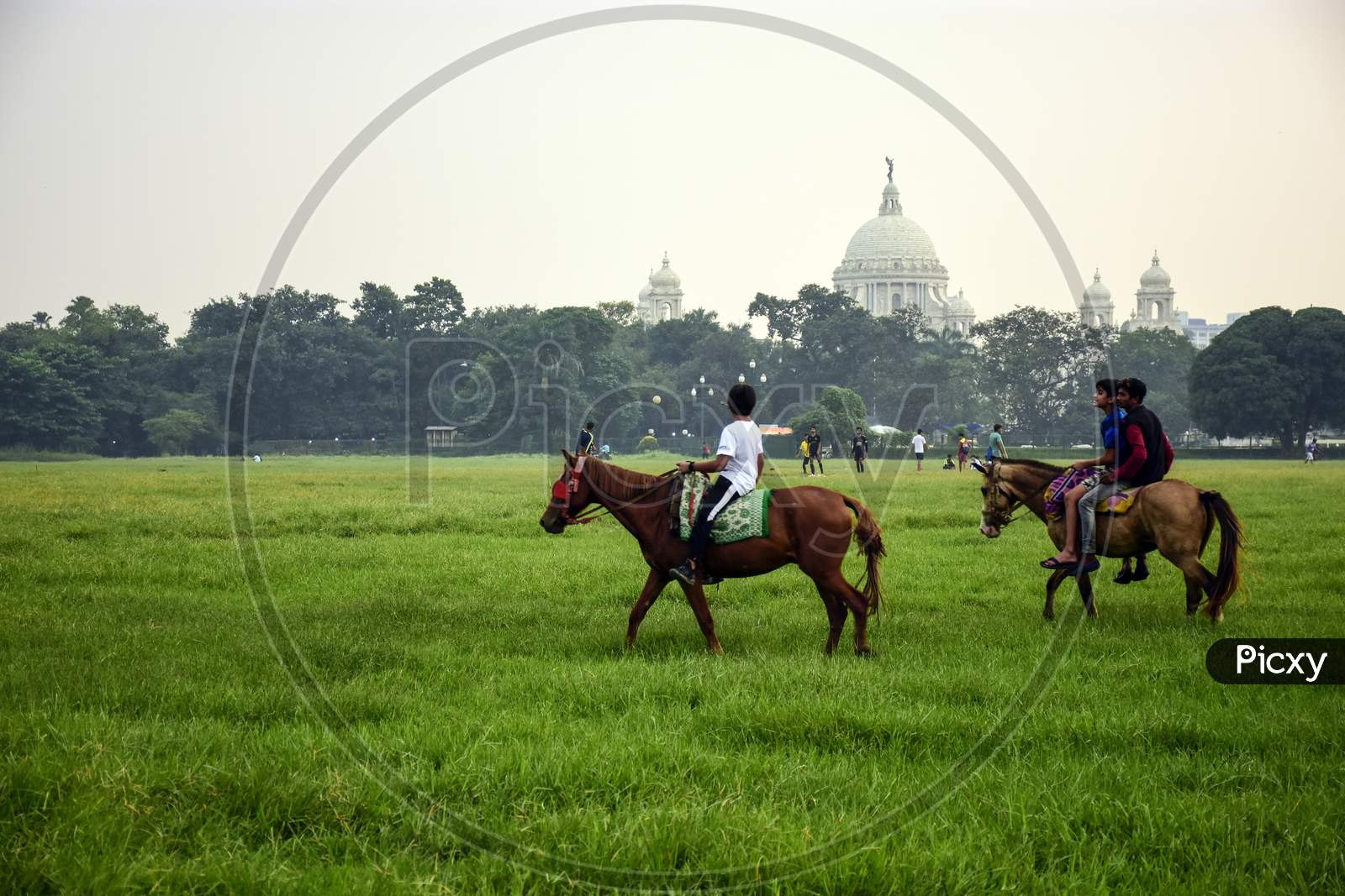 The Horse riders in Brigrate parade ground, Kolkata