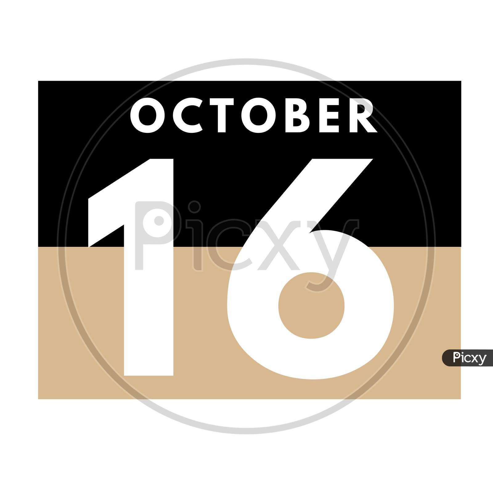 Image of October 16 . Flat Daily Calendar Icon .Date ,Day, Month .Calendar  For The Month Of October-EC081650-Picxy