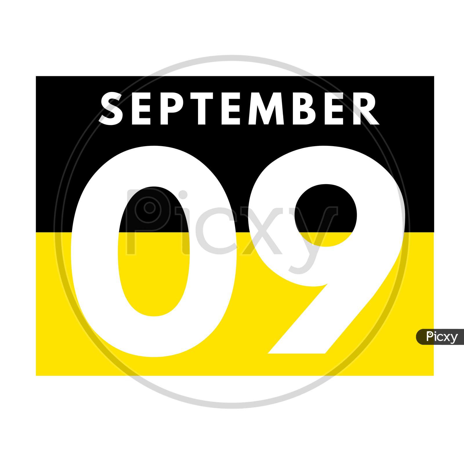 Image of September 9 . Flat Daily Calendar Icon .Date ,Day, Month .Calendar  For The Month Of September-RK802411-Picxy