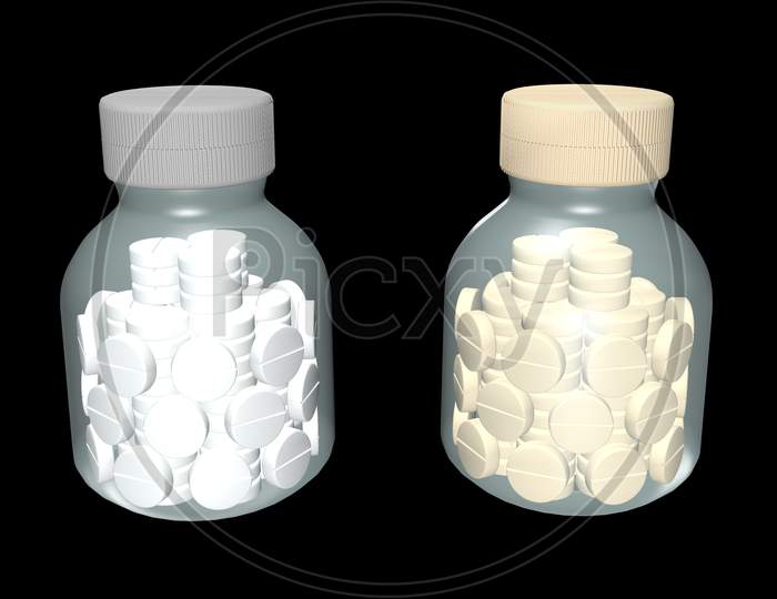 medical tablet container 3d illustration
