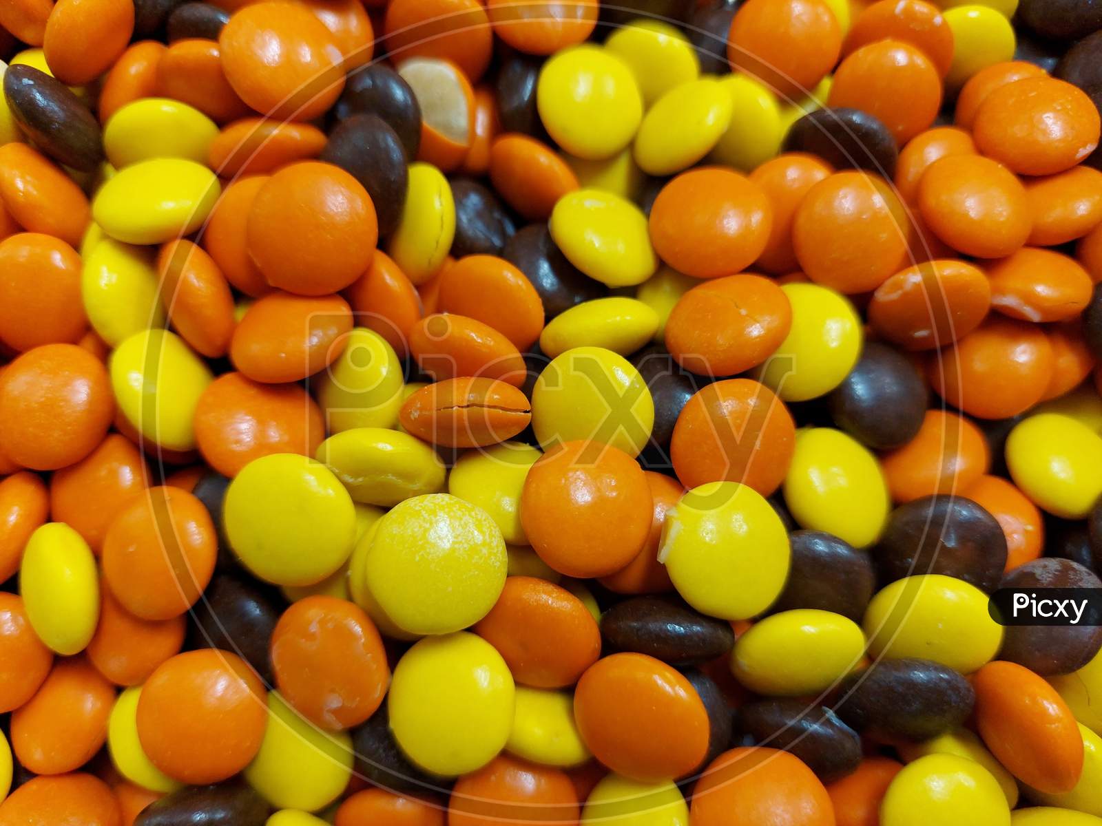 Close Up View Of Colour Coated Chocolate Candy Similar To M M