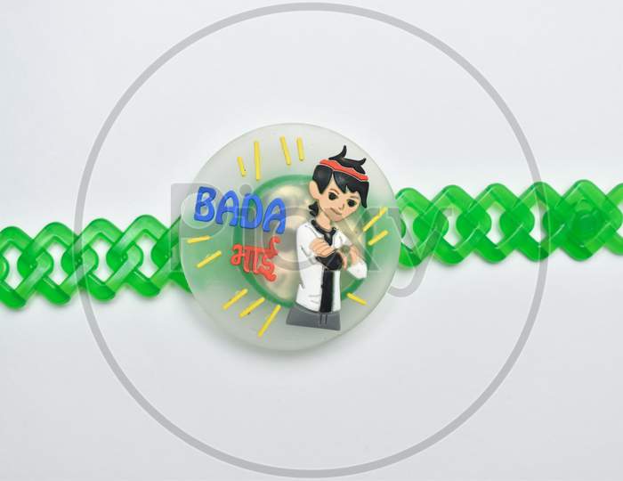 Cartoon Wrist Band On White Background .Wrist Band Which Which Is A Symbol Of Love Between Sisters And Brothers.